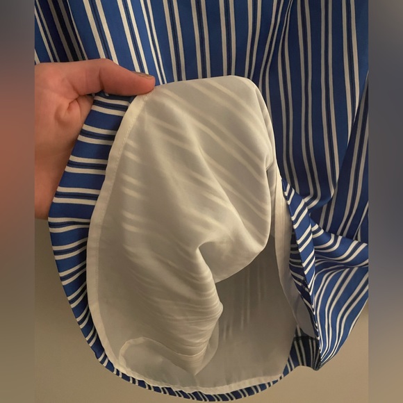 NWT Banana Republic Striped One Shoulder Dress Cobalt Blue Size 6 - Picture 3 of 3